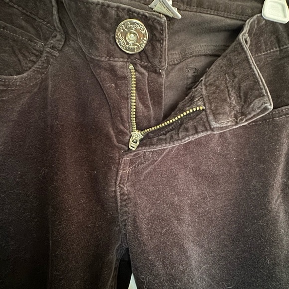 Vintage Candie's Black Low Rise Velvet Skinnt Jeans / Pants size 7 - Picture 4 of 7